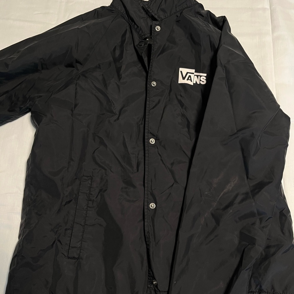 Vans Black Windbreaker Jacket Lightweight Casual
